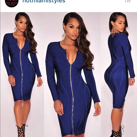 hot miami styles formal dresses Royal Blue Ruched Sides Slit Maxi Dress Small main image 1
